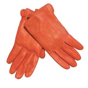 Rust Orange Leather Gloves Size Small